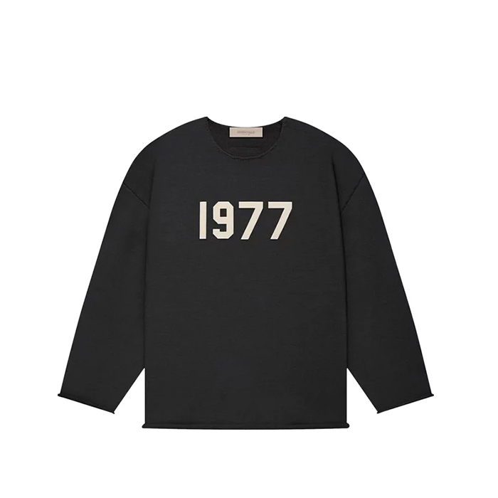 Fear of God Essentials Raw Edge Knitted Sweater SS22 - '1977 Iron'