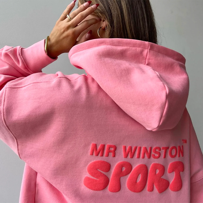 Mr. Winston Puff Hooded Sweat - 'Vintage Pink'