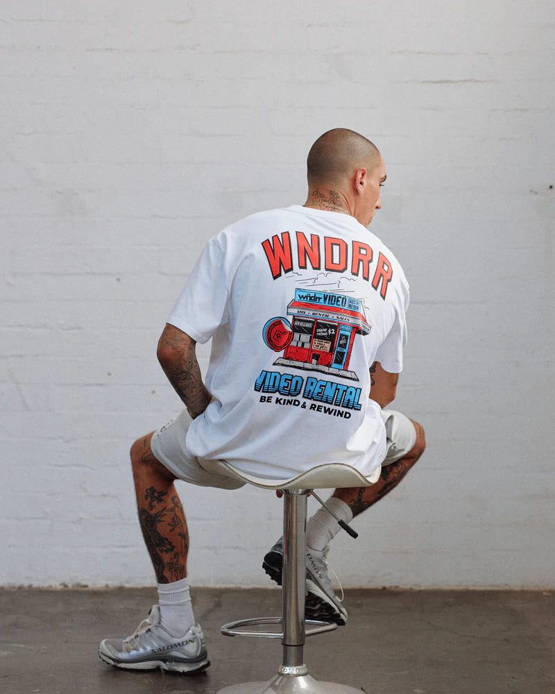 WNDRR Video Rental Box Fit Tee 'White'