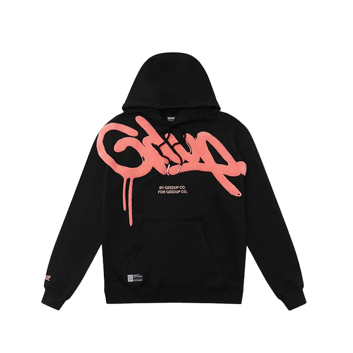 GEEDUP. Handstyle Hoodie - 'Black Peach'