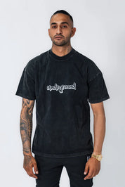 UNDRGROUND Puff Print Tee 'Black Acid Wash'