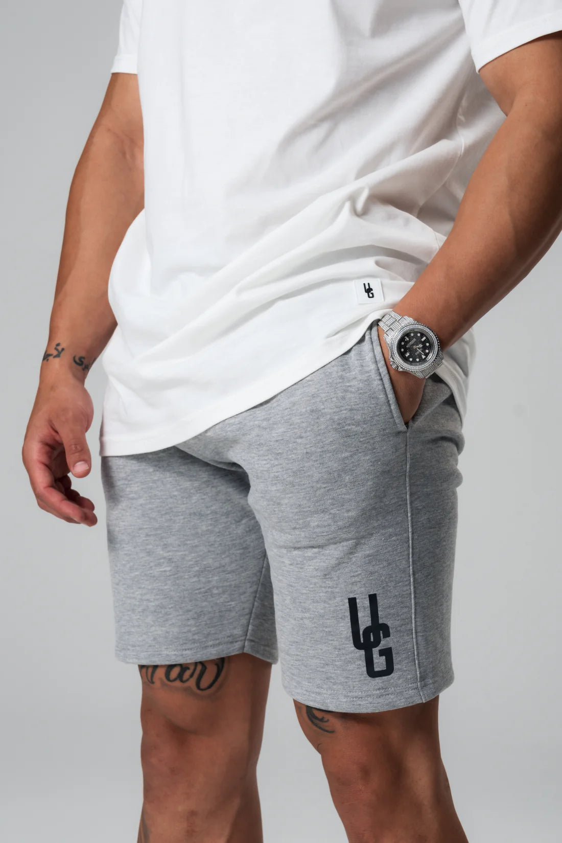 UNDRGROUND Cotton Shorts 'Grey Reflective'