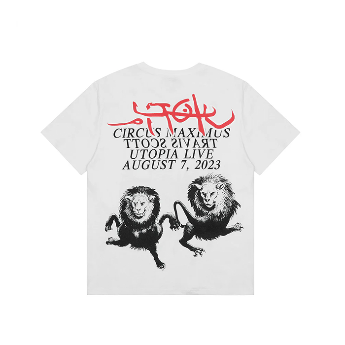 Travis Scott Utopia Circus Maximus Tour 8/7 Tee 'White'