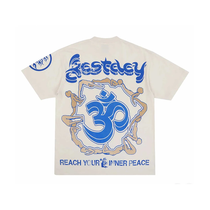 Hellstar Yoga Tee 'Cream/Blue'