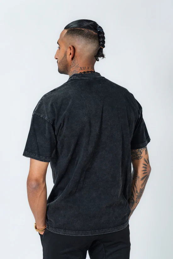 UNDRGROUND Puff Print Tee 'Black Acid Wash'