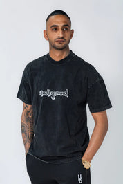 UNDRGROUND Puff Print Tee 'Black Acid Wash'