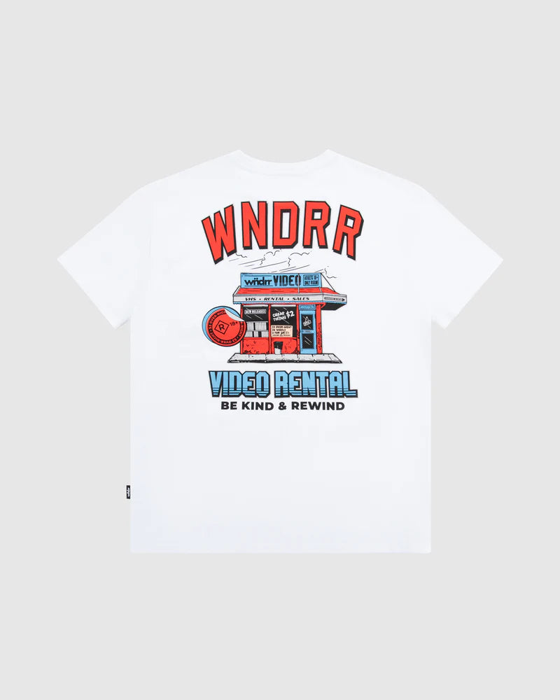 WNDRR Video Rental Box Fit Tee 'White'