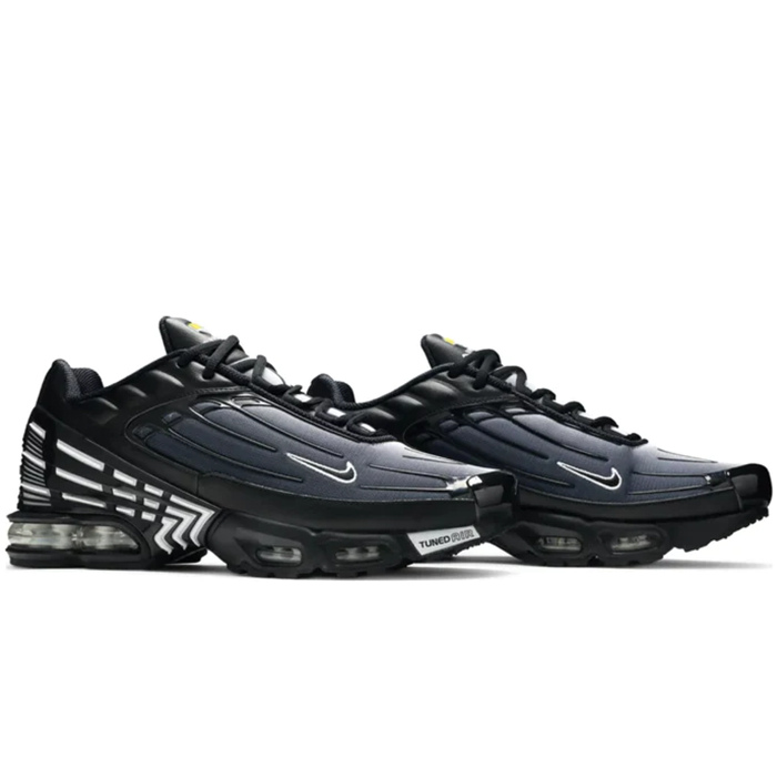nike tuned 3 black and white