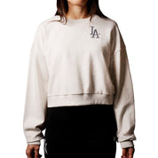 New Era MLB Womens Los Angeles Dodgers Cropped Sweatshirt 'Heather Grey'