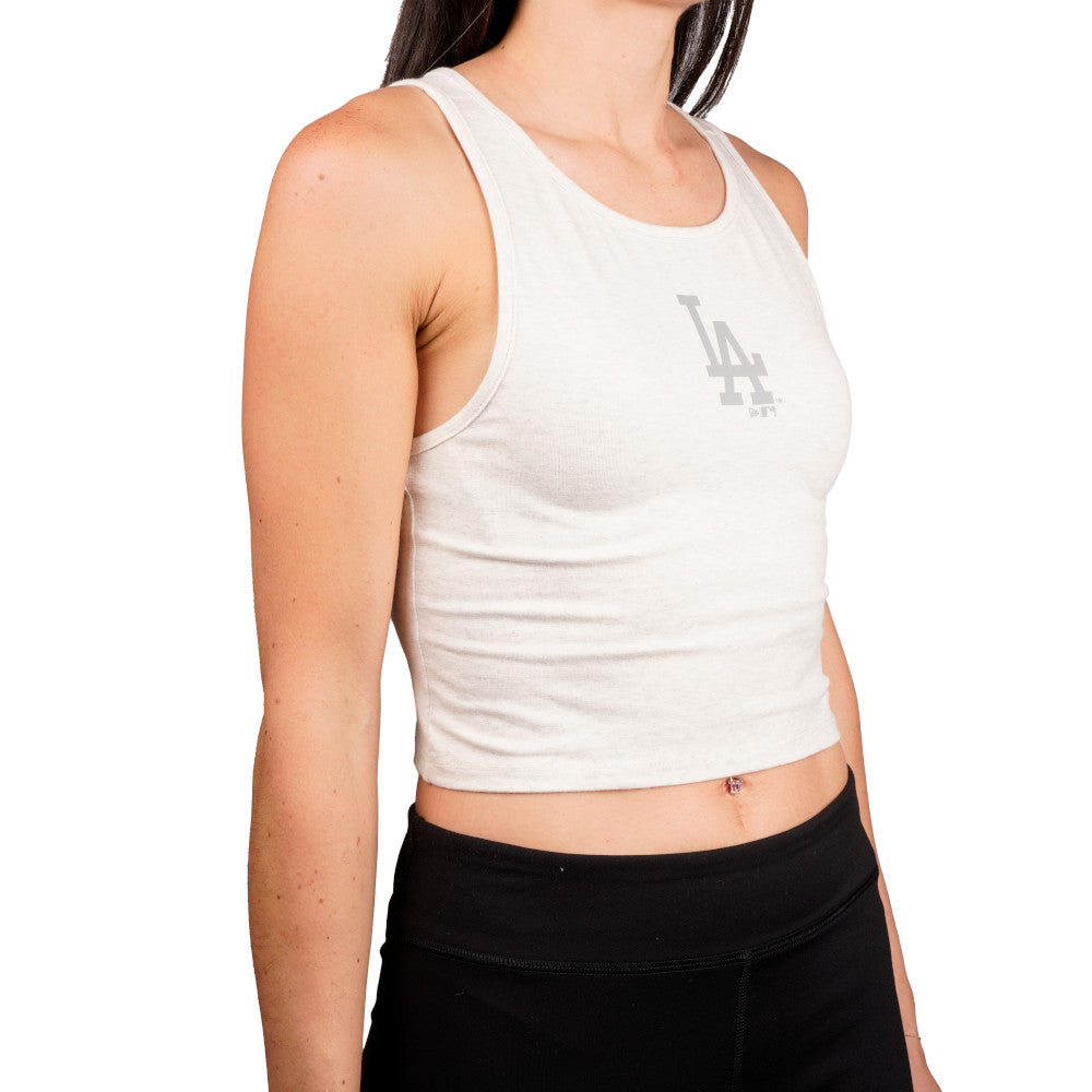 New Era MLB Womens Los Angeles Dodgers Cropped Tank 'Heather Grey'