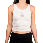 New Era MLB Womens Los Angeles Dodgers Cropped Tank 'Heather Grey'