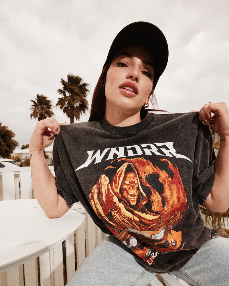 WNDRR Hellraiser Heavy Weight Tee 'Washed Black'