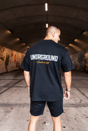 UNDRGROUND Such Is Life Relaxed Fit Tee 'Black Yellow'