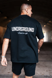 UNDRGROUND Such Is Life Relaxed Fit Tee 'Black Pink'