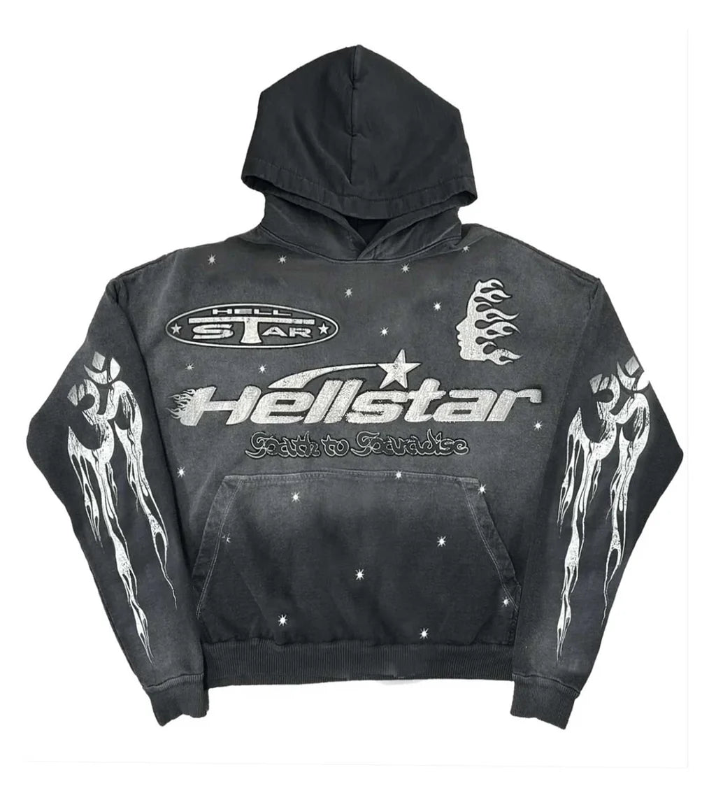 Hellstar Racer Hoodie 'Washed Black'